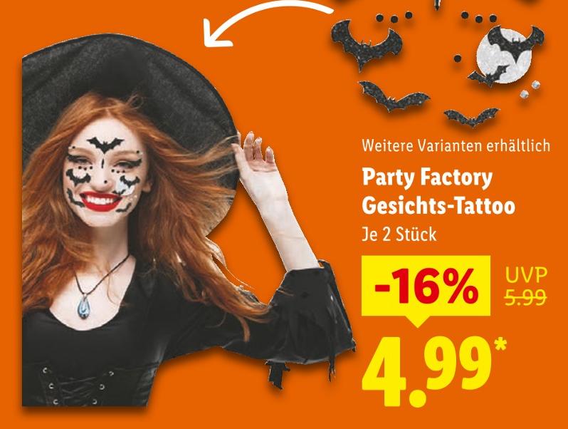 Party Factory Gesichts-Tattoo