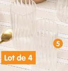 Set de 4 verres côtelés hauts en promo chez B&M Set de 4 verres côtelés hauts dans le catalogue B&M