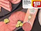 Westfälische Sommerwurst Angebote von Reinert bei REWE Gelsenkirchen für 1,89 €