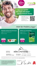 mea - meine apotheke Apotheken Prospekt der aktuellen Woche mit 4 Seiten, gültig von 01.08.2026 bis 31.08.2026, in Öhningen und Umgebung Aktueller mea - meine apotheke Apotheken Prospekt in Öhningen und Umgebung, "Unsere August-Angebote" mit 4 Seiten, 01.08.2026 - 31.08.2026