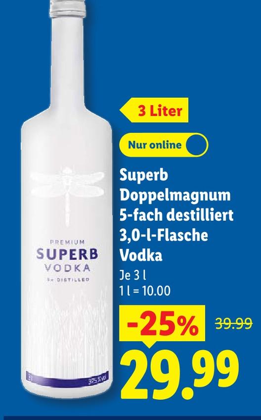 Doppelmagnum 5-fach destilliert Vodka