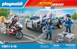 Polizei auf Verbrecherjagd oder Feuerwehr Löscheinsatz Angebote von playmobil bei Rossmann Köln für 19,99 €