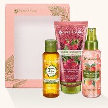 Yves Rocher La Source - Composition Energie et sa Boîte Feuillage Rose Promo Composition Energie et sa Boîte Feuillage Rose dans le catalogue Yves Rocher "À moi les nouveautés !" à La Source