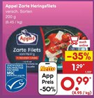 Zarte Heringsfilets im Angebot bei Netto Marken-Discount in Beckum Zarte Heringsfilets Angebote von Appel bei Netto Marken-Discount Beckum für 0,99 €