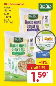 Bio-Basis Müsli bei Netto Marken-Discount in Baden-Baden Bio-Basis Müsli im Angebot bei Netto Marken-Discount Baden-Baden für 1,59 €