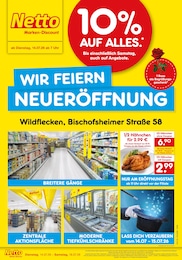 Netto Marken-Discount Prospekt für Wildflecken: "Neueröffnung - 10% auf ALLES", 6 Seiten, 14.07.2026 - 18.07.2026
