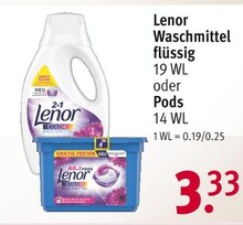 Waschmittel von Lenor im aktuellen Rossmann Prospekt für 3.33€