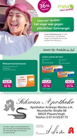 mea - meine apotheke Apotheken Prospekt der aktuellen Woche mit 4 Seiten, gültig von 01.07.2026 bis 31.07.2026, in Plauen und Umgebung Aktueller mea - meine apotheke Apotheken Prospekt in Plauen und Umgebung, "Unsere Juli-Angebote" mit 4 Seiten, 01.07.2026 - 31.07.2026