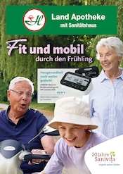 Blutdruckmessgerät im Apotheke: Land Apotheke mit Sanitätshaus Prospekt in Wolfenbüttel Aktueller Apotheke: Land Apotheke mit Sanitätshaus Prospekt mit Blutdruckmessgerät, "Fit und mobil durch den Frühling", Seite 1