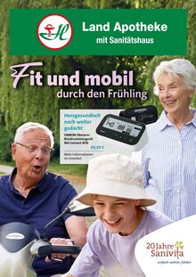 Blutdruckmessgerät im Apotheke: Land Apotheke mit Sanitätshaus Prospekt "Fit und mobil durch den Frühling" mit 6 Seiten (Salzgitter)