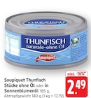 Thunfisch Stücke ohne Öl Angebote von Saupiquet bei EDEKA Heilbronn für 2,49 €