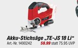 toom Baumarkt - Akku-Stichsäge „TE-JS 18 Li“ Angebot im Prospekt Akku-Stichsäge „TE-JS 18 Li“ bei toom Baumarkt im Prospekt "" für 59,99 €