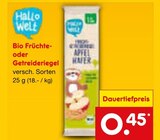 Aktuelles Bio Früchte- oder Getreideriegel Angebot bei Netto Marken-Discount in Cottbus ab 0,45 €