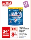 CAPSULES LAVE-VAISSELLE QUANTUM (1) - FINISH en promo chez Auchan Supermarché Yerres à 8,02 €