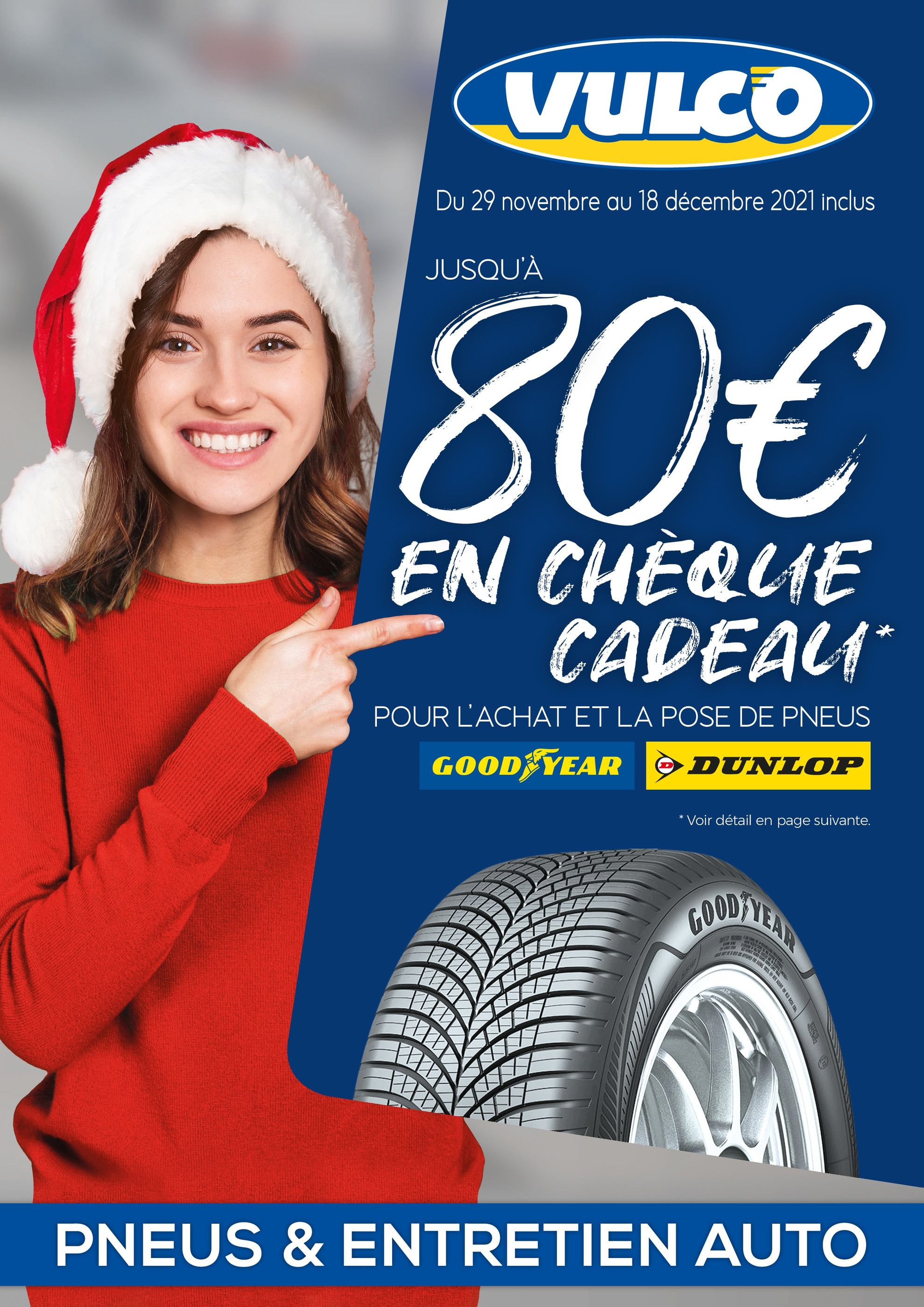 Catalogue Vulco à Thiais, avec 4 pages Prospectus Vulco à Thiais, "Jusqu’à 80 € en chèque cadeau pour l'achat et la pose de pneus", 4 pages, 29/11/2021 - 18/12/2021