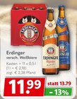 versch. Weißbiere Angebote von Erdinger bei Getränkeland Brandenburg für 11,99 €