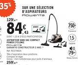 Aspirateur sans sac compact power cyclonic - ROWENTA en promo chez E.Leclerc Metz à 84,43 €