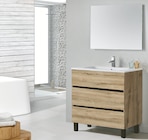 Ensemble salle de bain "tessa" 80 cm : meuble + vasque + miroir en promo chez Brico Cash Niort à 179,00 €