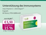 Vitamin C + Zink Depot im Angebot bei mea - meine apotheke in Leverkusen Vitamin C + Zink Depot Angebote von mea bei mea - meine apotheke Leverkusen für 5,50 €