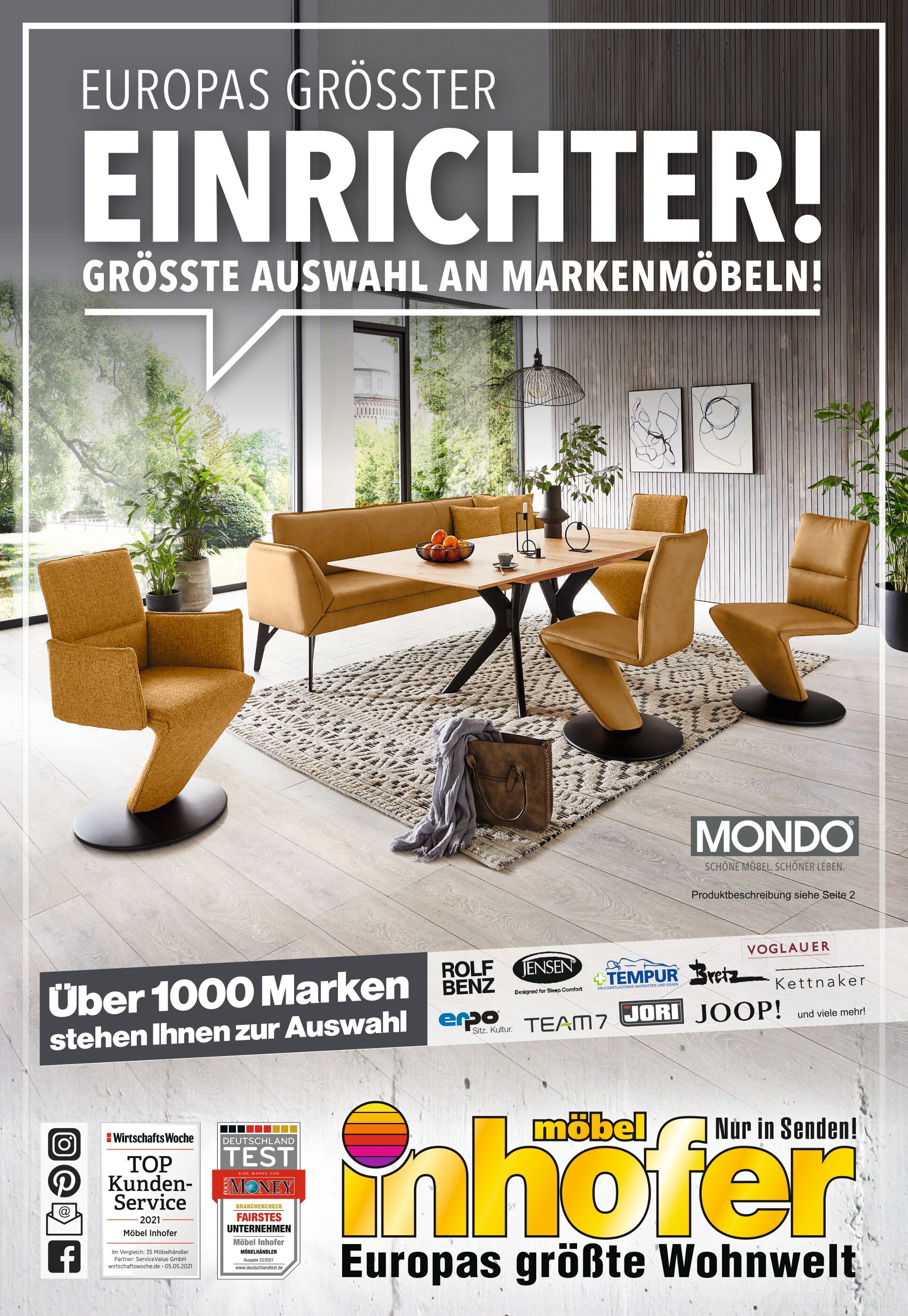 Möbel Inhofer Prospekt für Parsdorf mit 16 Seiten Möbel Inhofer Prospekt für Parsdorf: "EUROPAS GRÖSSTER EINRICHTER!", 16 Seiten, 13.01.2022 - 31.01.2022