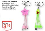 3fach-Kabel mit Motiv Angebote bei GLOBUS Völklingen für 3,49 €
