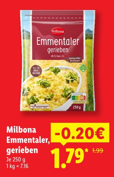 Emmentaler, gerieben