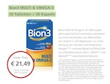 MULTI & OMEGA-3 von Bion3 für 21,49 € bei LINDA im Angebot MULTI & OMEGA-3 von Bion3 im aktuellen LINDA Prospekt