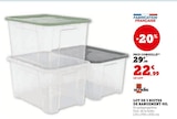 Lot de 3 boites de rangement 45l - Sundis - Super U à Roubaix Lot de 3 boites de rangement 45l - Sundis en promo chez Super U Roubaix à 22,99 €