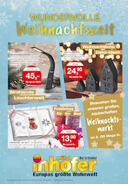 Möbel Inhofer Prospekt für Bad Boll: Wundervolle Weihnachtszeit, 16 Seiten, 16.11.2023 - 16.12.2023