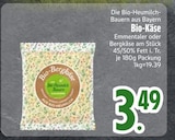Bio-Käse Emmentaler von Die Bio-Heumilch-Bauern aus Bayern im aktuellen EDEKA Prospekt