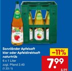 Apfelsaft klar oder Apfeldirektsaft naturtrüb im Angebot bei Netto Marken-Discount in Baden-Baden Apfelsaft klar oder Apfeldirektsaft naturtrüb Angebote von Sonnländer bei Netto Marken-Discount Baden-Baden für 7,99 €