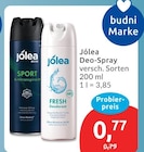 Deo-Spray von Jólea für 0,77 € bei budni im Angebot Deo-Spray von Jólea im aktuellen budni Prospekt