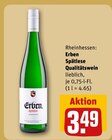 Spätlese Qualitätswein lieblich von Erben für 3,49 € bei REWE im Angebot Spätlese Qualitätswein lieblich von Erben im aktuellen REWE Prospekt