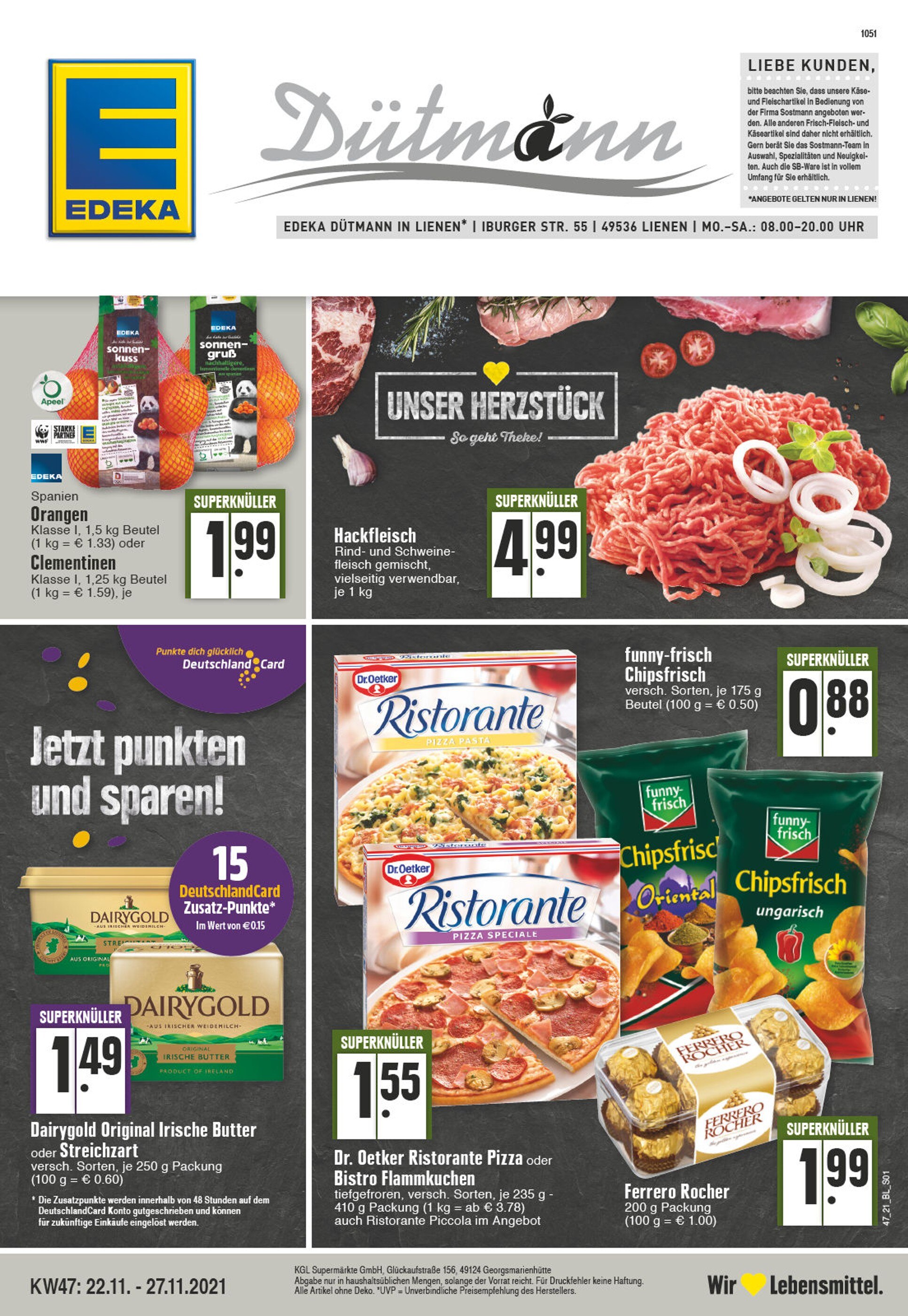 EDEKA Prospekt für Lengerich mit 24 Seiten EDEKA Prospekt für Lengerich: "Aktuelle Angebote", 24 Seiten, 22.11.2021 - 27.11.2021