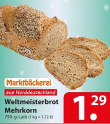 Weltmeisterbrot Mehrkorn bei famila Nordost in Hannover Weltmeisterbrot Mehrkorn im Angebot bei famila Nordost Hannover für 1,29 €