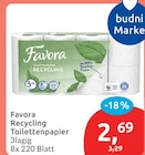 Recycling Toilettenpapier von Favora im aktuellen budni Prospekt