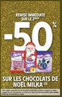 -50% Remise immédiate sur le 2ème sur les Chocolats de Noël Milka à Intermarché Hyper dans Mazeray