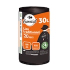 20 sacs poubelle 30L - CARREFOUR ESSENTIAL - Carrefour Market 20 sacs poubelle 30L - CARREFOUR ESSENTIAL à 1,95 € dans le catalogue Carrefour Market