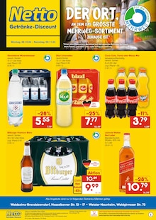 Coca Cola im Netto Marken-Discount Prospekt "DER ORT, AN DEM DU IMMER AUSGEZEICHNETE PREISE FINDEST." mit 2 Seiten (Wetzlar)