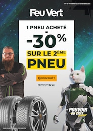 Prospectus Feu Vert "1 PNEU ACHETÉ = -30% SUR LE 2ÈME PNEU", 1 page, 23/10/2024 - 24/11/2024