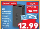 Powerbank im Angebot bei Kaufland in Passau Powerbank Angebote von SBS bei Kaufland Passau für 12,99 €