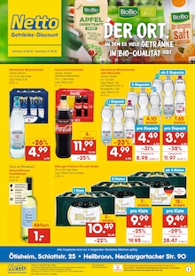 Coca Cola im Netto Marken-Discount Prospekt "DER ORT, AN DEM DU IMMER AUSGEZEICHNETE PREISE FINDEST." mit 2 Seiten (Heilbronn)