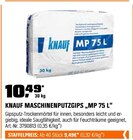 Gips im OBI Prospekt Maschinenputzgips „MP 75 L“ von Knauf im aktuellen OBI Prospekt für 9,49 €