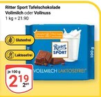 Vollmilch im Angebot bei GLOBUS in Rodgau Vollmilch Angebote von Ritter Sport bei GLOBUS Rodgau für 2,19 €