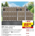WPC-Zaun Lasse Grundelement von  im aktuellen toom Baumarkt Prospekt für 44,99 €