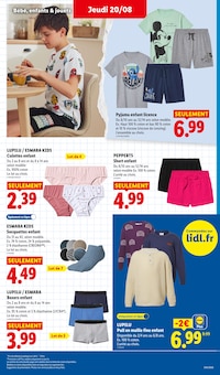 Promotion Lingerie dans le prospectus Lidl, valable du 20/08/2026 au 26/08/2026 Promo Lingerie dans le catalogue Lidl du moment à la page 45