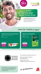 Apotheken Prospekt von mea - meine apotheke in Bärenstein Aktueller mea - meine apotheke Apotheken Prospekt für Bärenstein: Unsere August-Angebote mit 4} Seiten, 01.08.2026 - 31.08.2026