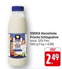 Frische Schlagsahne Angebote von EDEKA Herzstücke bei EDEKA Reutlingen für 2,49 €