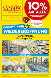 Discounter Prospekt von Netto Marken-Discount Borgentreich Netto Marken-Discount Prospekt: "Wiedereröffnung - 10% auf ALLES", 6 Seiten, 01.07.2025 - 05.07.2025