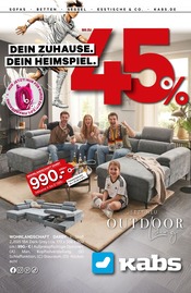 Kabs Möbel & Einrichtung Prospekt der aktuellen Woche mit 56 Seiten, gültig von 28.05.2026 bis 24.06.2026, in Essen und Umgebung Aktueller Kabs Möbel & Einrichtung Prospekt in Essen und Umgebung, "DEIN ZUHAUSE. DEIN HEIMSPIEL." mit 56 Seiten, 28.05.2026 - 24.06.2026